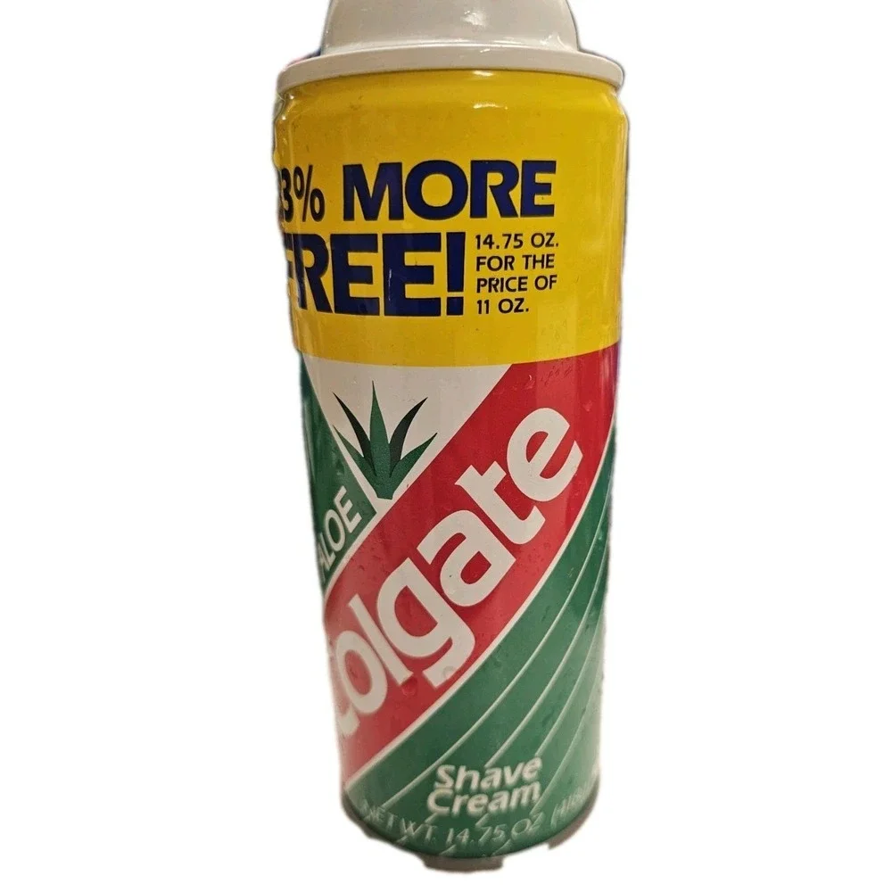 Vtg Colgate Aloe Shave Cream 14.75 Oz FULL Sensitive Skin Discontinued
